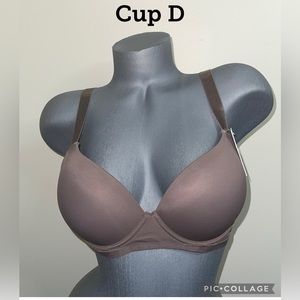 Push Up Slight Padded T-Shirt Lightly Line Plus Size Underwire / 3 Hooks. Cup D.